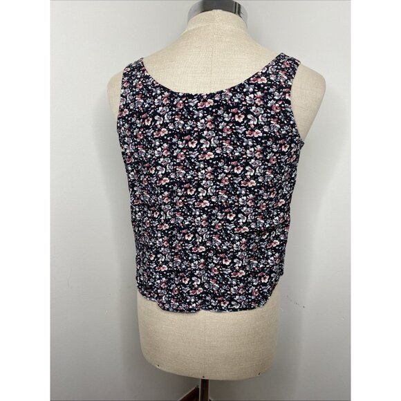 Vintage Rampage 90's Tank Top Women L Dark Floral Fairy Grunge Whimsigoth Y2K - Picture 6 of 8